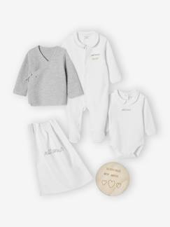 Baby-Babyset-Geboorteset: beha, romper, pyjama, welkomstkaart en ENVIE DE FRAISE zakje