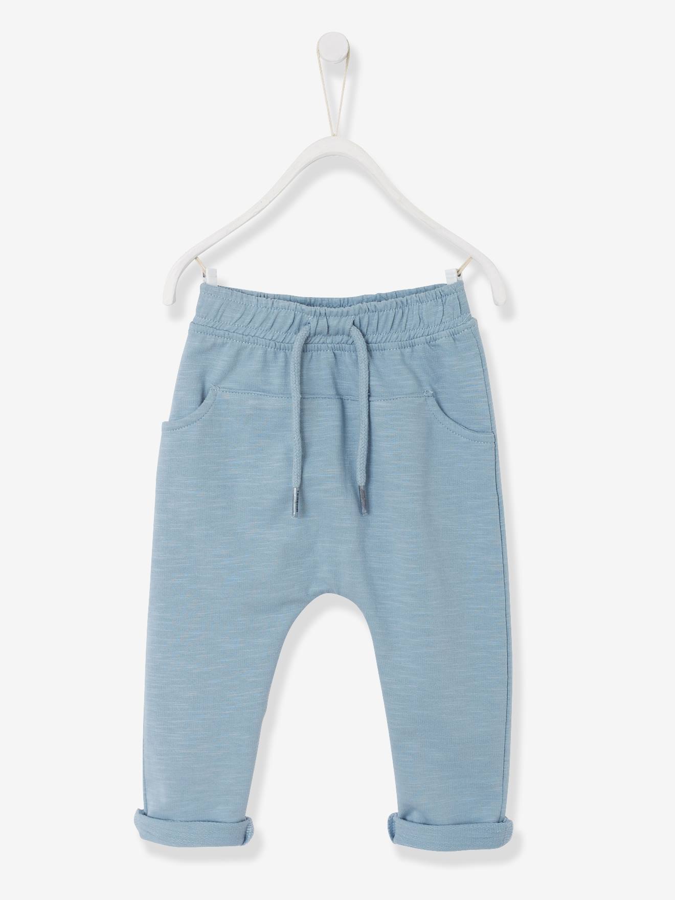 Babybroek uit molton voor jongens parel