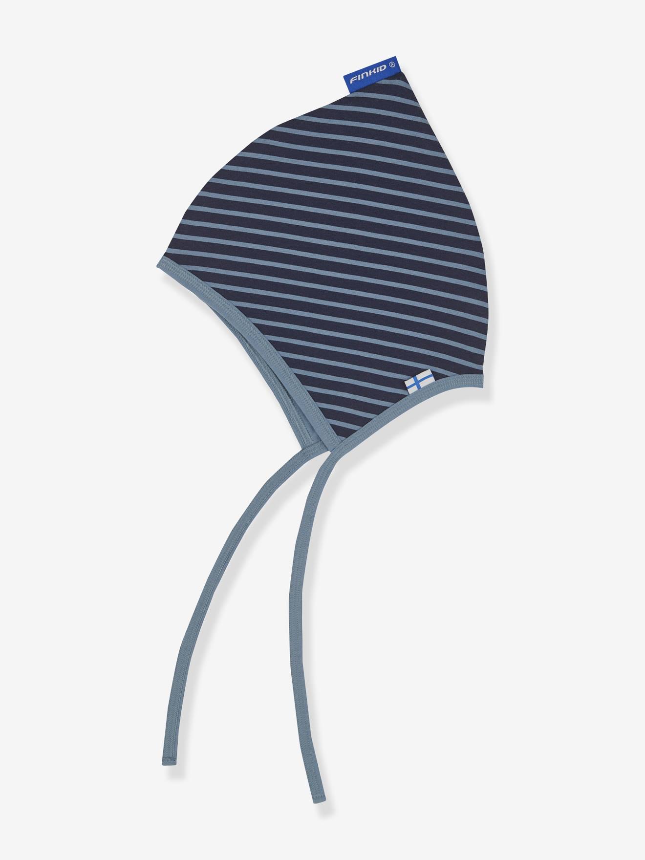 Puntige kindermuts POIJU FINKID, van gestreepte jersey marineblauw afbeelding