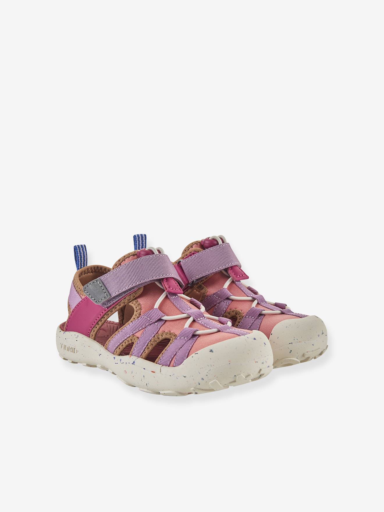 Trekkingsandalen voor meisjes met teenbescherming SALAMA FINKID framboos afbeelding