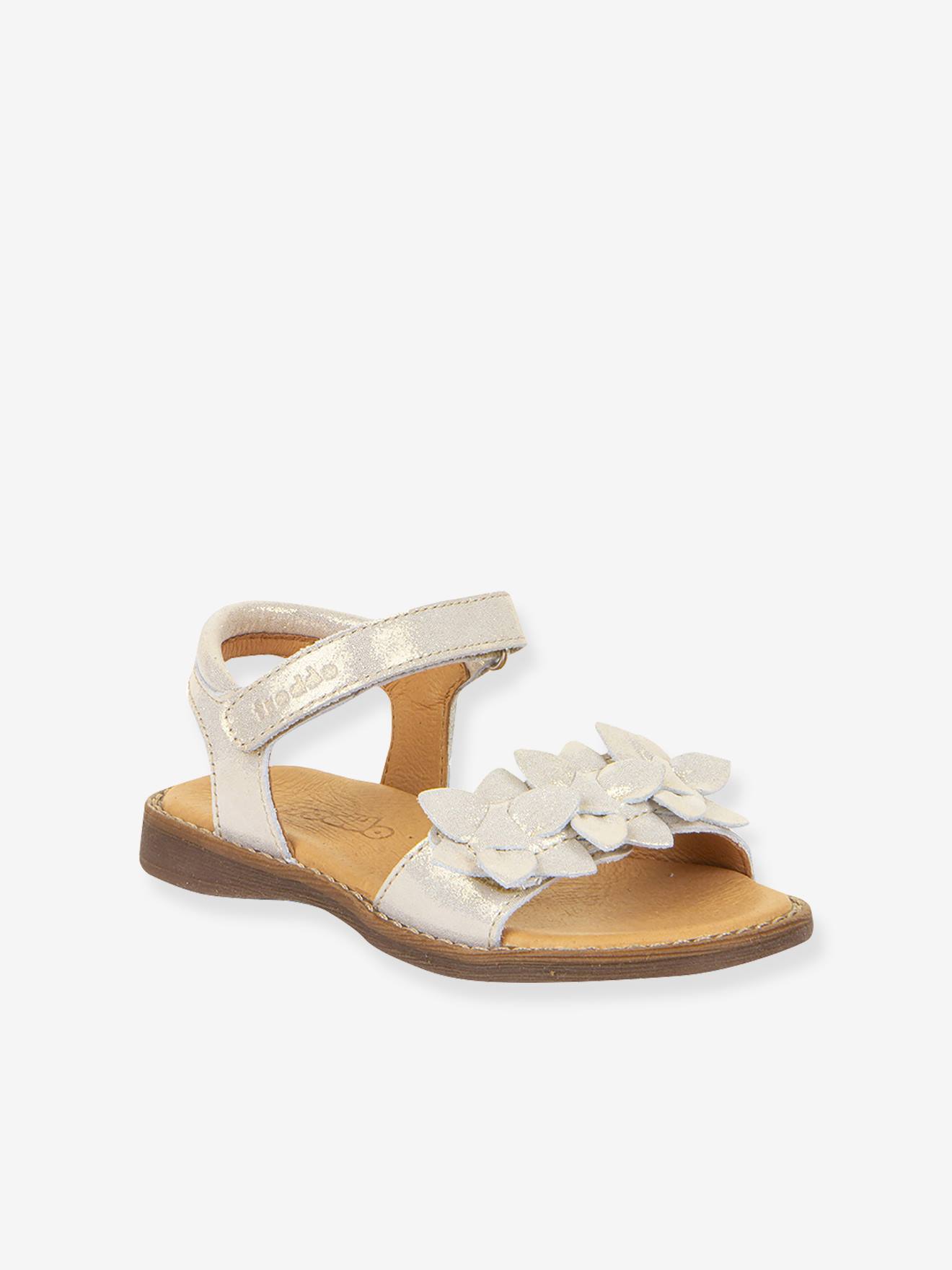Leren sandalen voor meisjes LORE FLOWERS FRODDO goud afbeelding