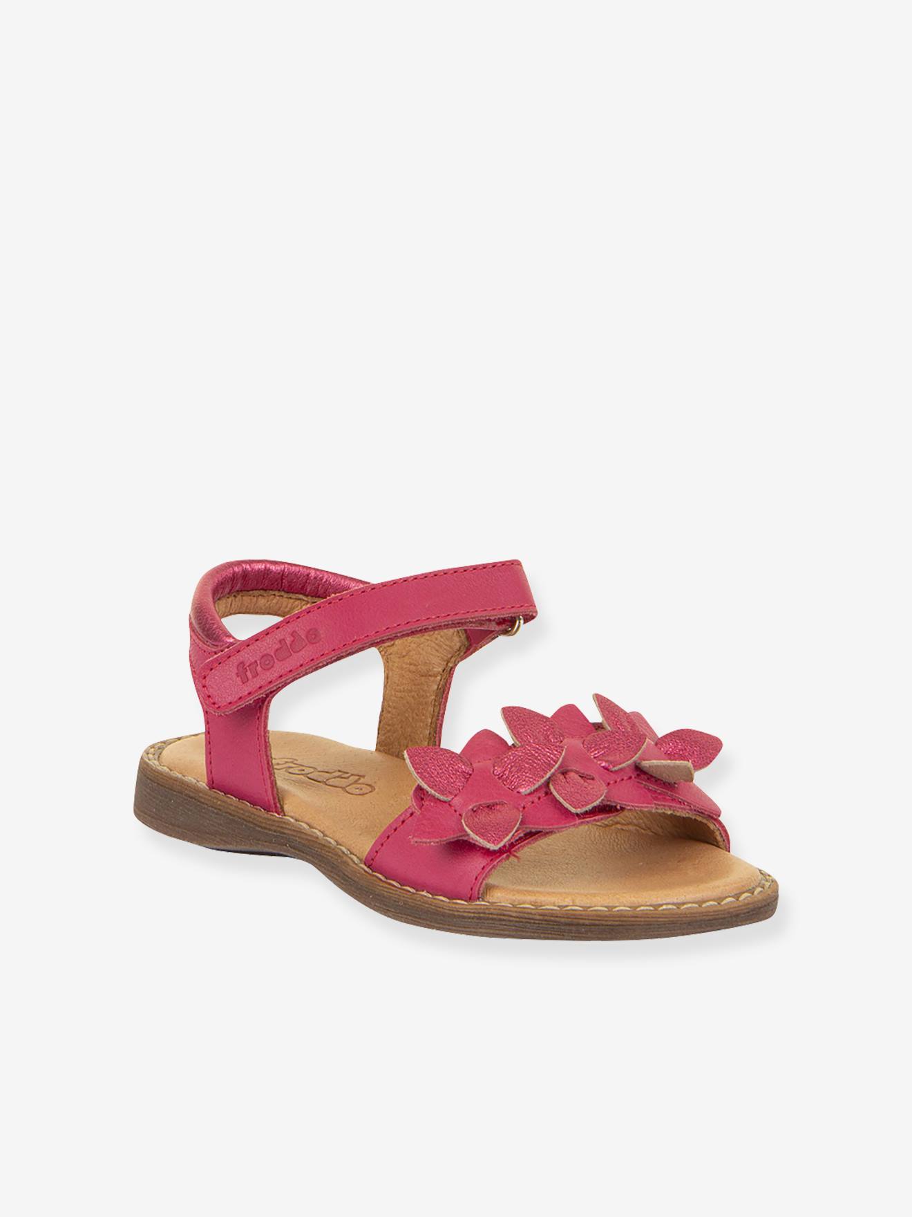 Leren sandalen voor meisjes LORE FLOWERS FRODDO rood afbeelding