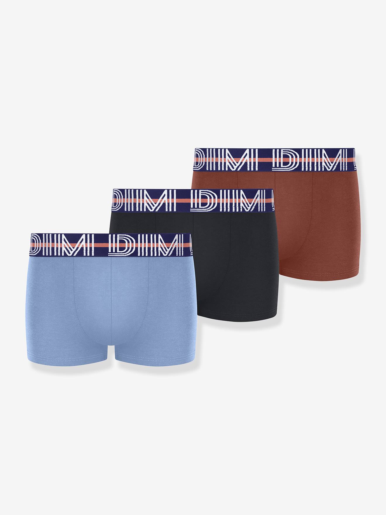 Set van 3 boxershorts voor jongens met contrasterende Ecodim-riem lichtblauw
