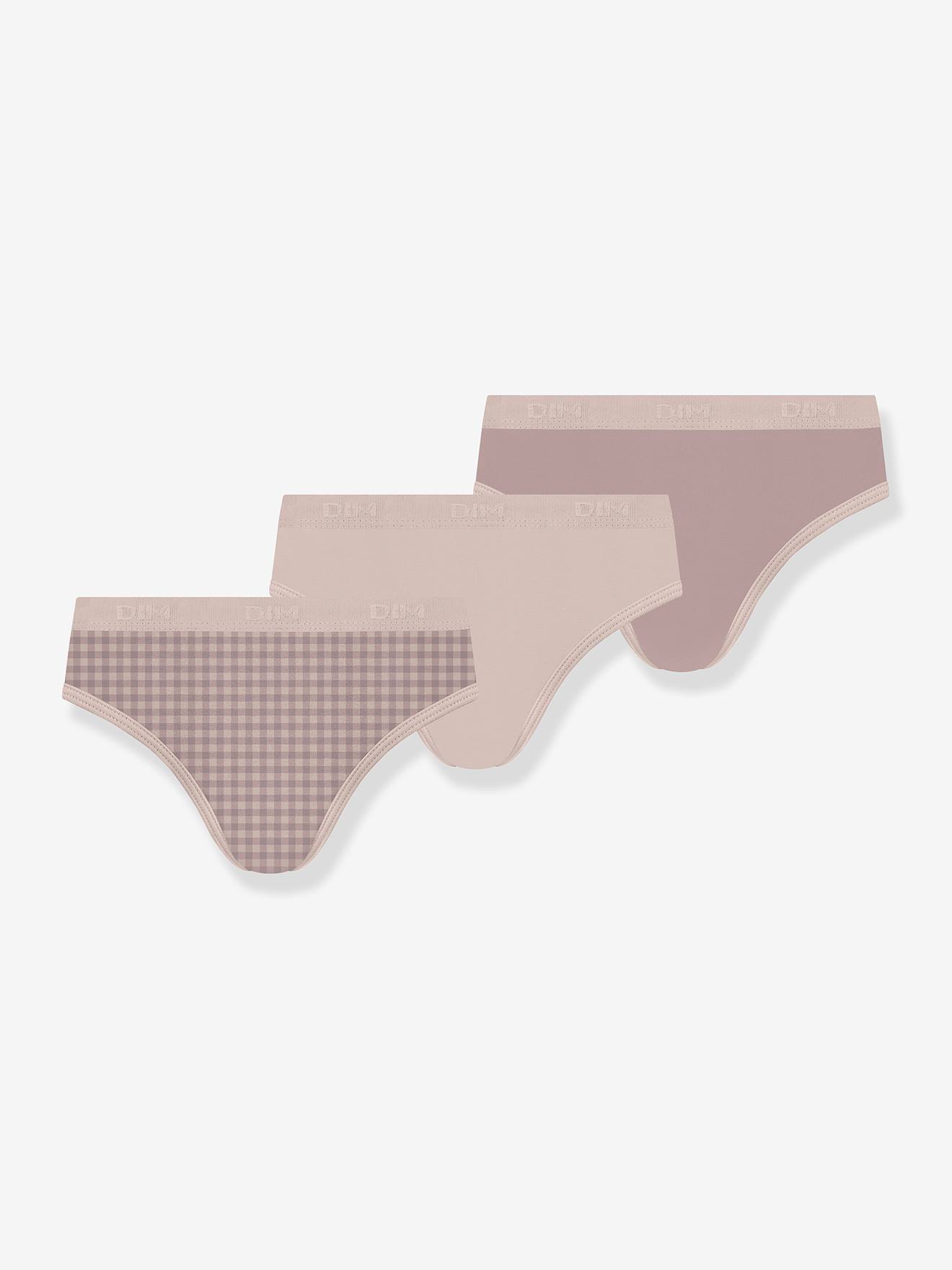 Set van 3 slipjes for girls van stretchkatoen Les Pockets rozen