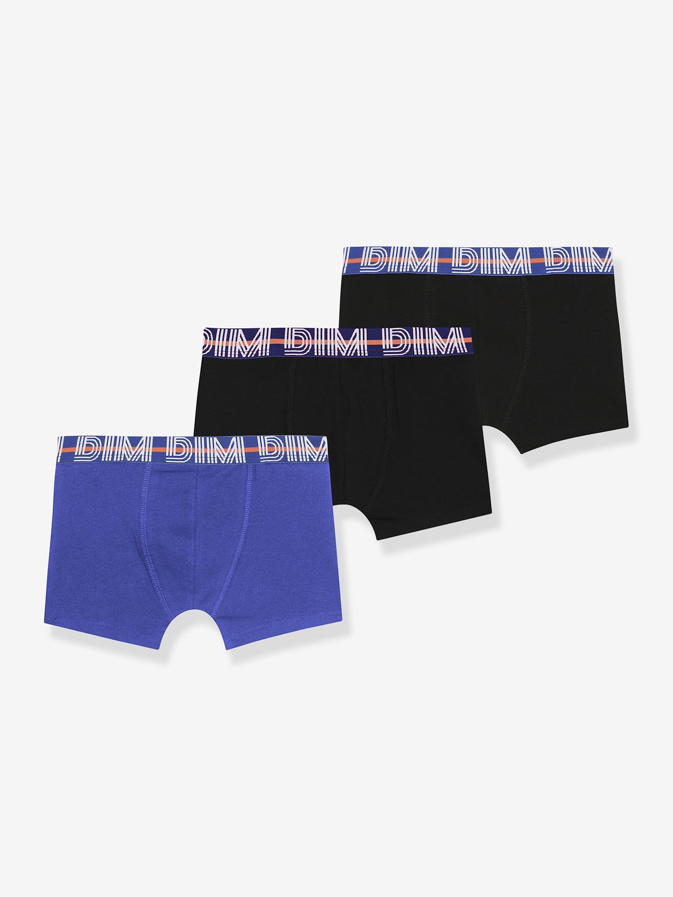 Set van 3 boxershorts voor jongens met contrasterende Ecodim-riem blauw
