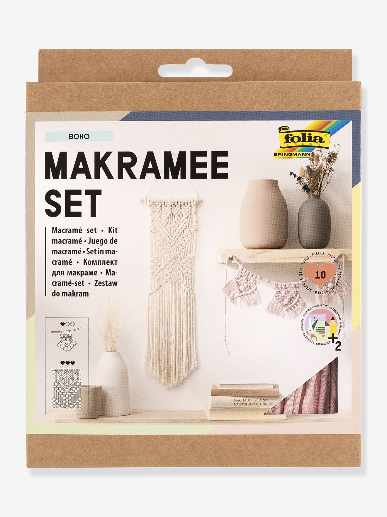 Macraméset, 10 stuks BOHO FOLIA beige afbeelding