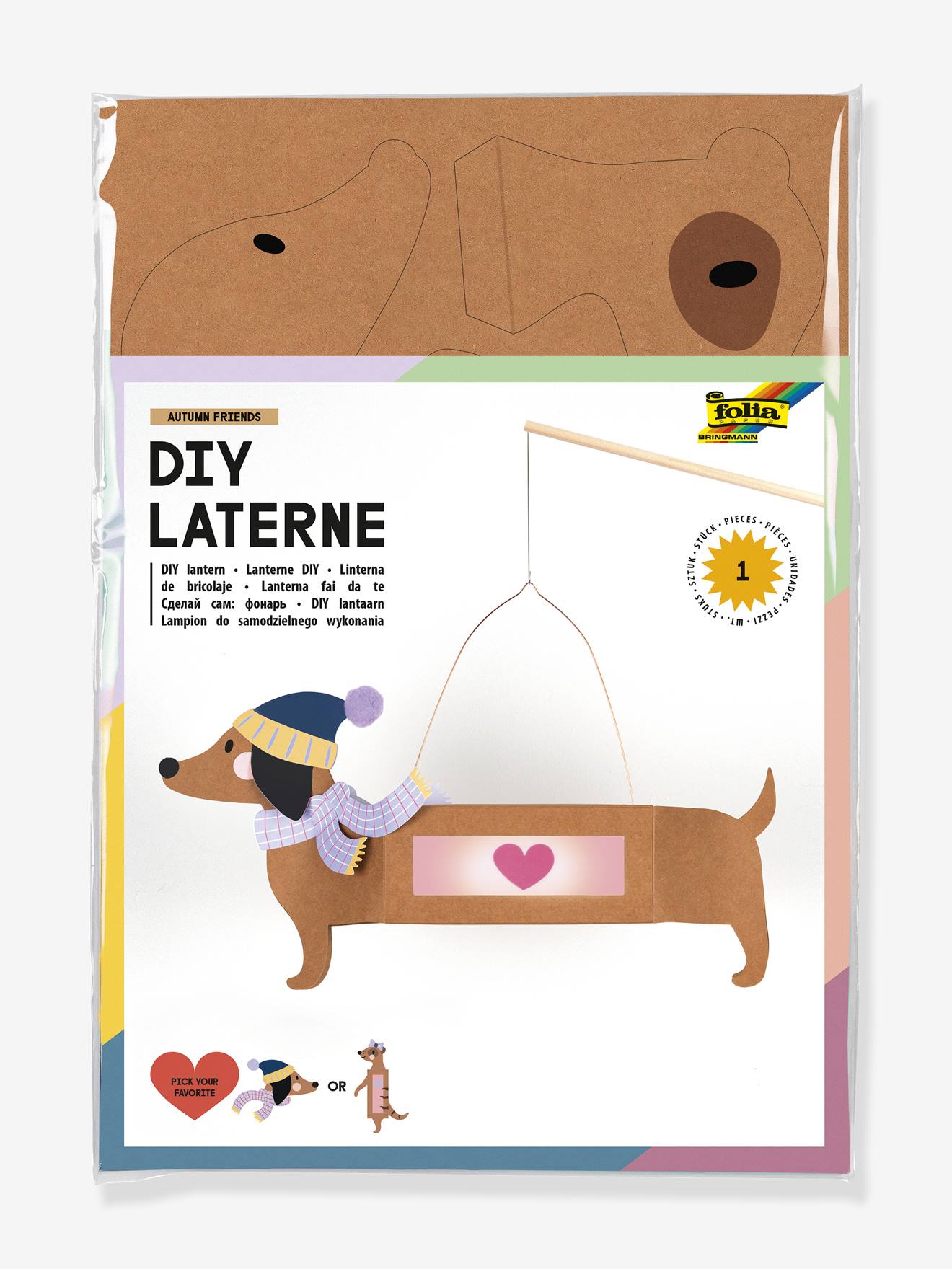 DIY-lantaarn AUTUMN FRIENDS FOLIA bruin afbeelding