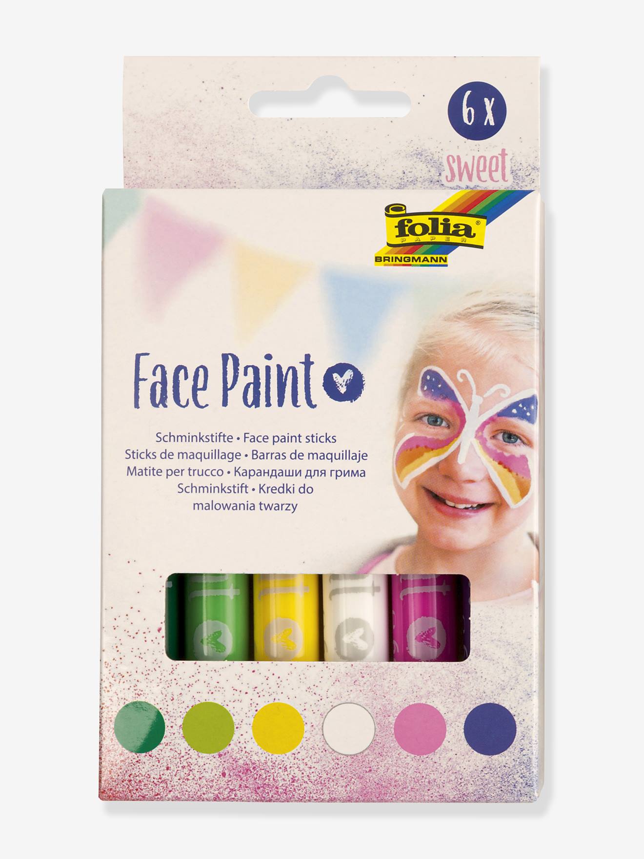 Set van 6 make-up potloden SWEET FOLIA meerkleurig afbeelding