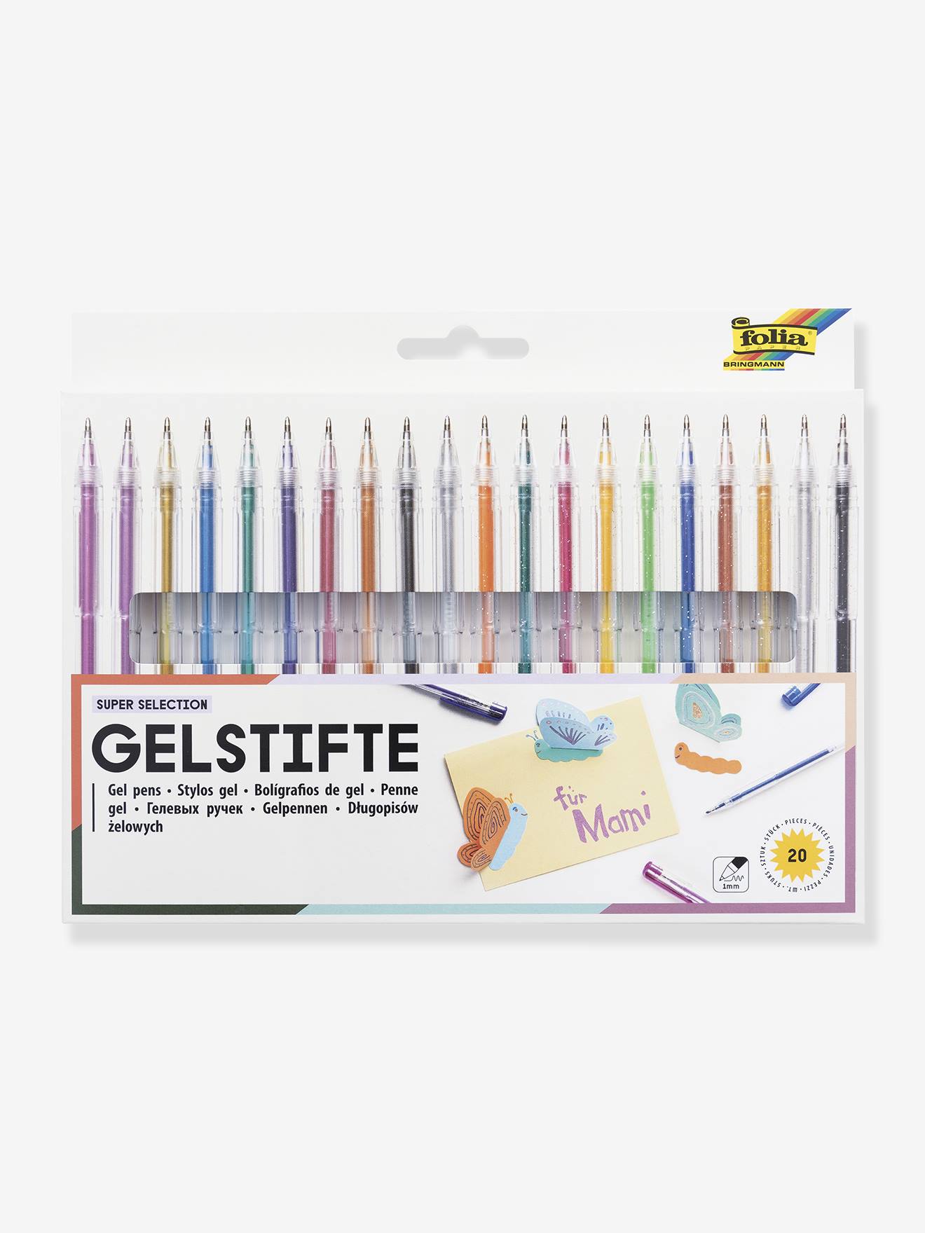 Set van 20 gelpennen, metallic en glitter SUPER SELECTIE FOLIA meerkleurig afbeelding