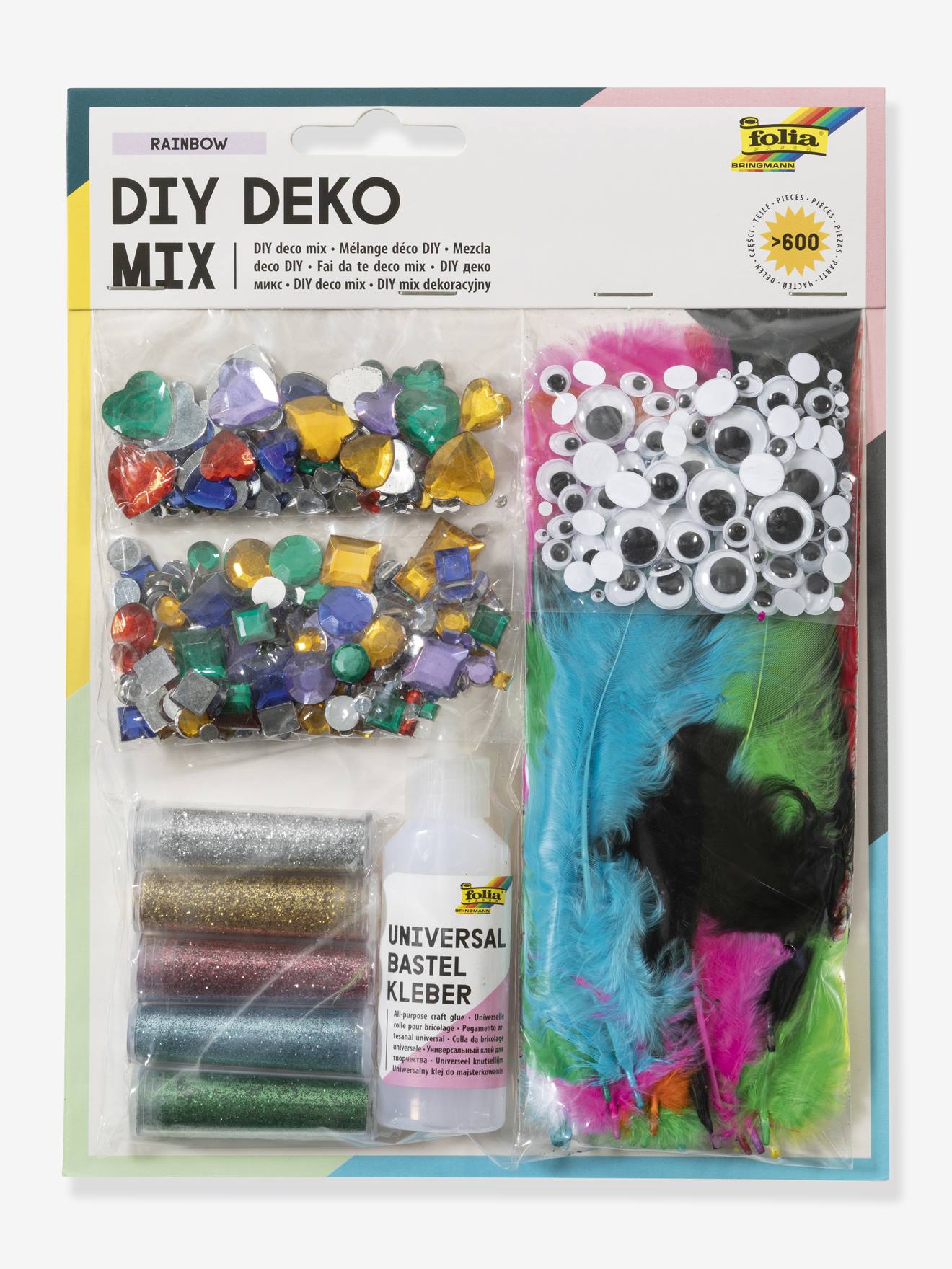 Mix decoratie DIY RAINBOW FOLIA, 600+ stuks meerkleurig afbeelding