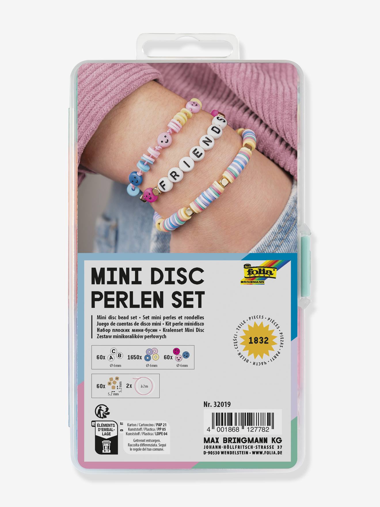 Set met Mini Disc kralen, 1832 stuks FOLIA meerkleurig afbeelding