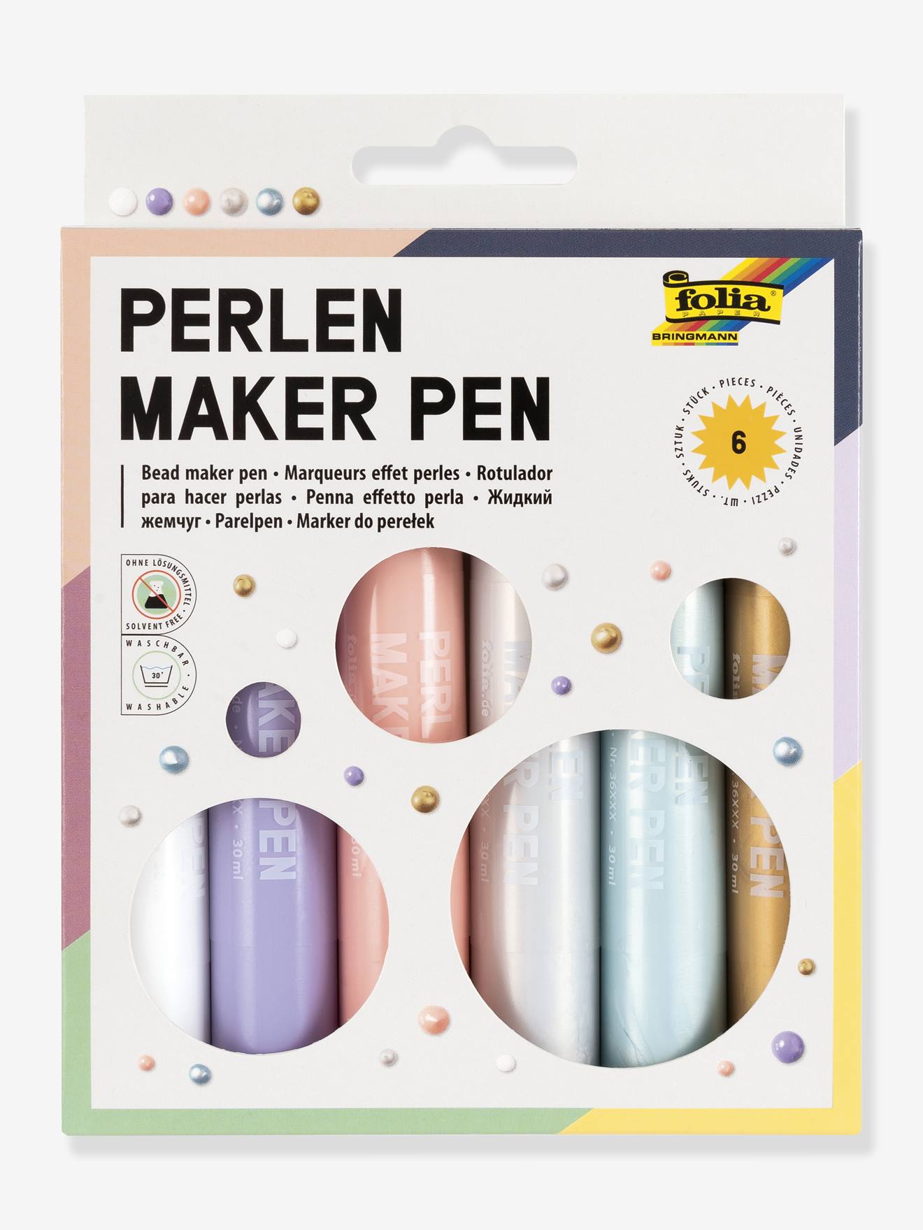 Set van 6 markers FOLIA meerkleurig afbeelding