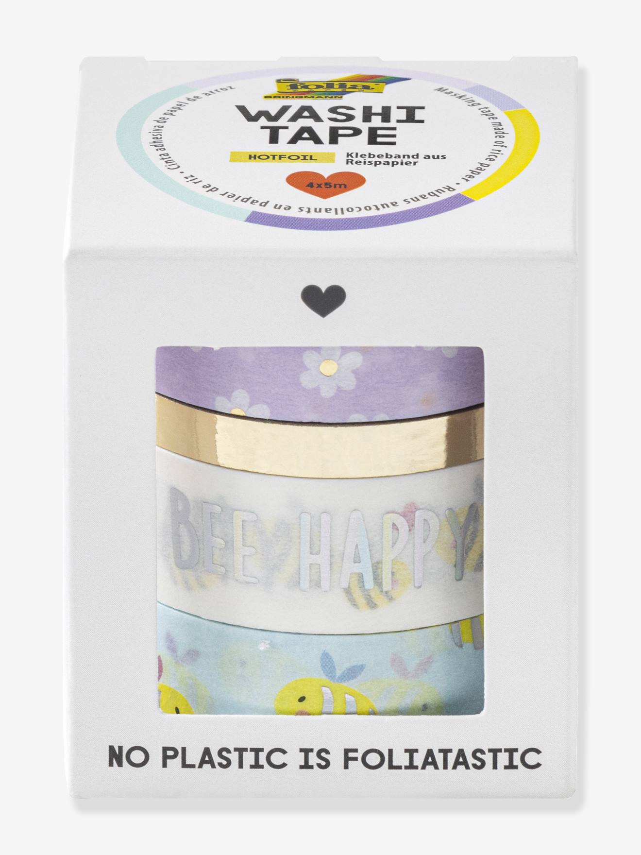 Set van 4 Washi linten met Hotfoil effect BEES FOLIA meerkleurig afbeelding