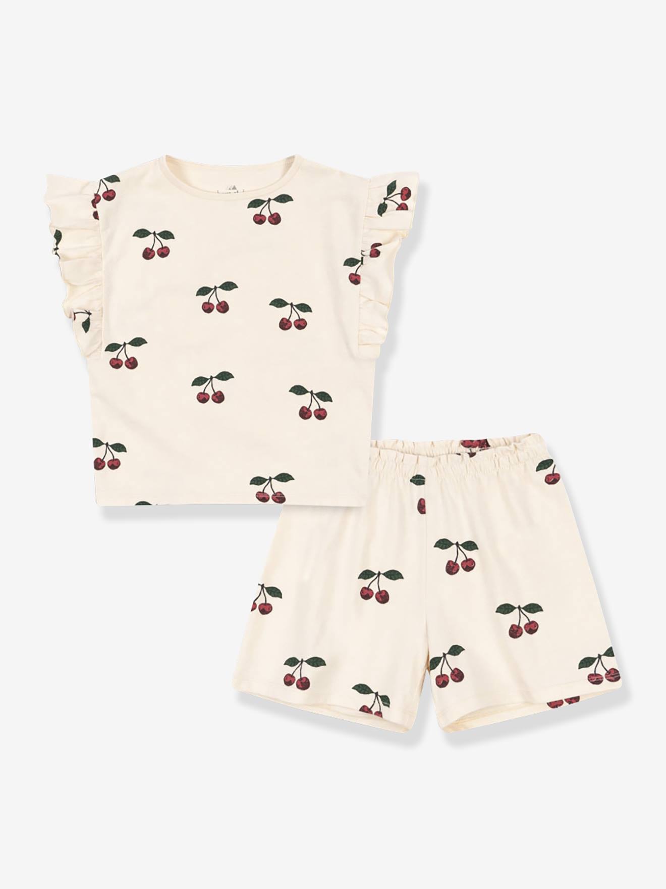 Babyset met sweater en short Lin Frill Set Gots KONGES SLOJD ecru