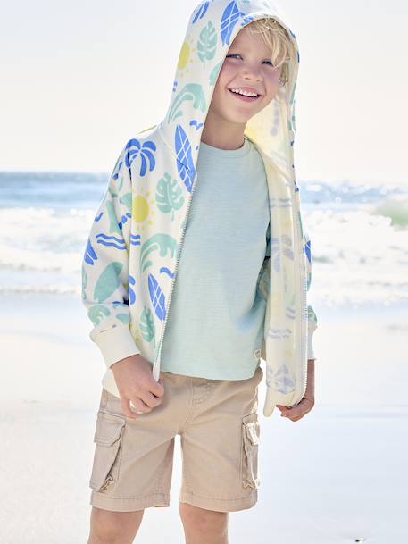 Gemakkelijk aan en uit te trekken battle short voor jongens beige+kaki+marineblauw+mintgroen - vertbaudet enfant 