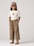 Wijde korte broek 'paperbag' voor meisjes, van katoengaas beige+lila+oudroze+saliegroen+wit - vertbaudet enfant 