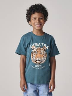Jongens-T-shirt, poloshirt, souspull-T-shirt-Jongensshirt met tijgermotief