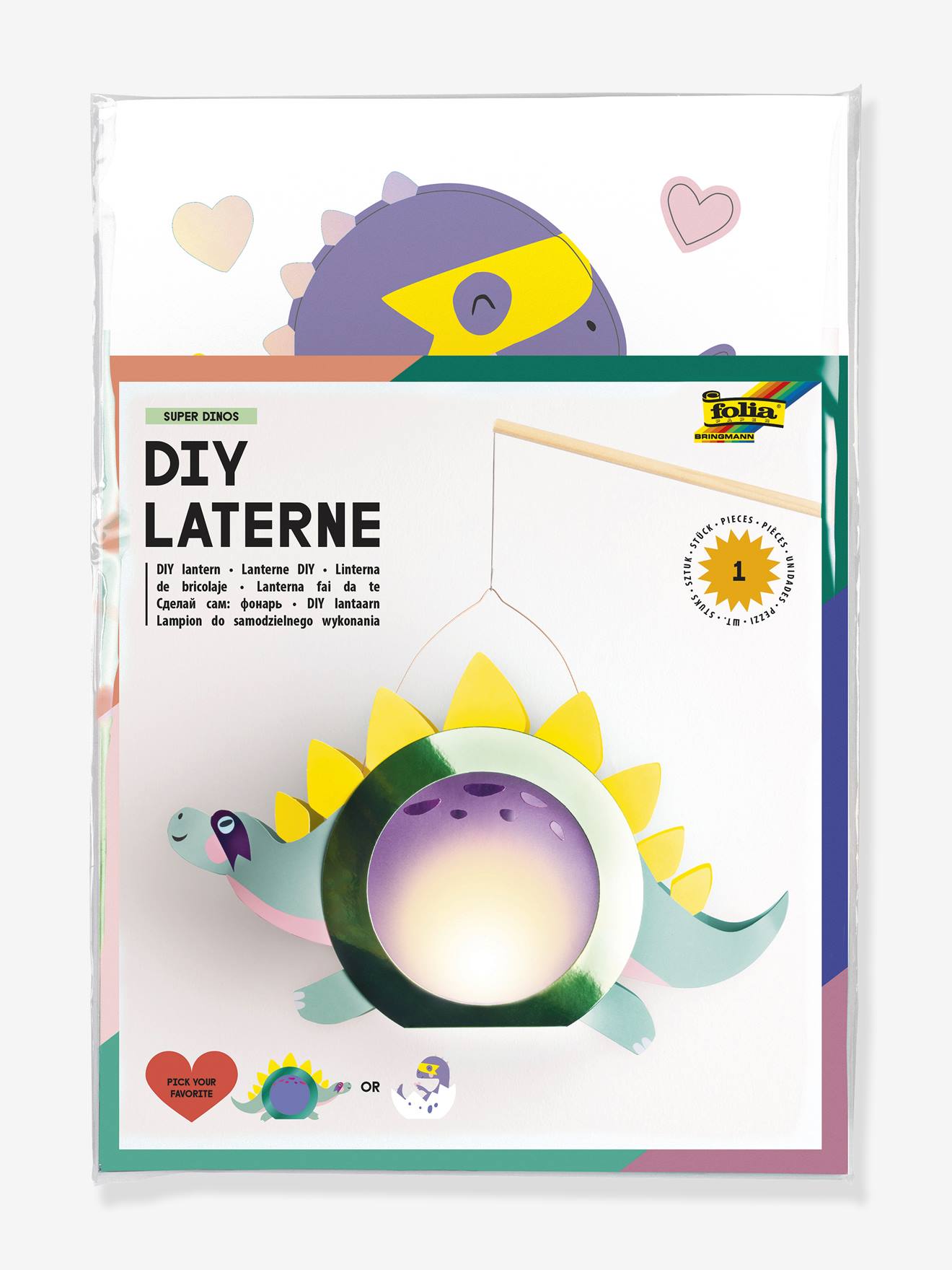 DIY-lantaarn SUPER DINOS FOLIA groen afbeelding