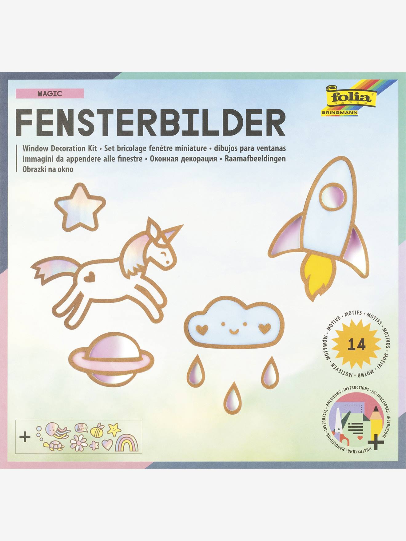 Creatieve set "raam afbeeldingen", 14 motieven MAGIC FOLIA meerkleurig afbeelding