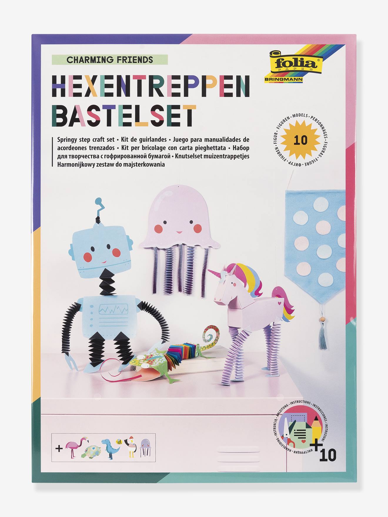 Doe-het-zelf kit "magische trappen", 10 figuurtjes CHARMING FRIENDS FOLIA meerkleurig afbeelding