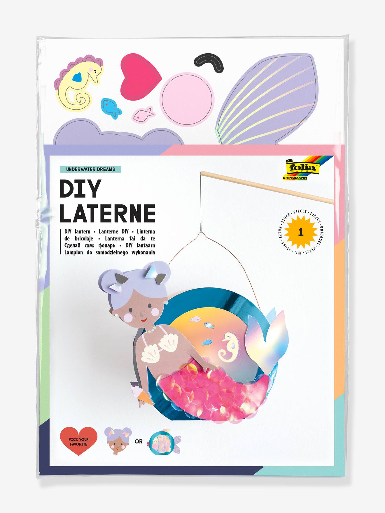DIY-lantaarn UNDERWATER DREAMS FOLIA blauw afbeelding