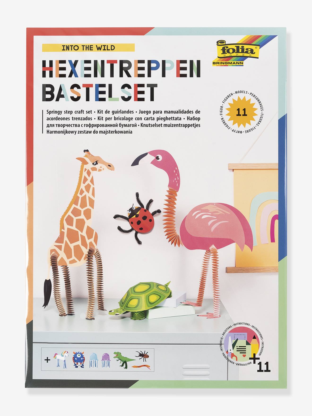 Doe-het-zelf kit "magische trappen", 11 dieren INTO THE WILD FOLIA meerkleurig afbeelding