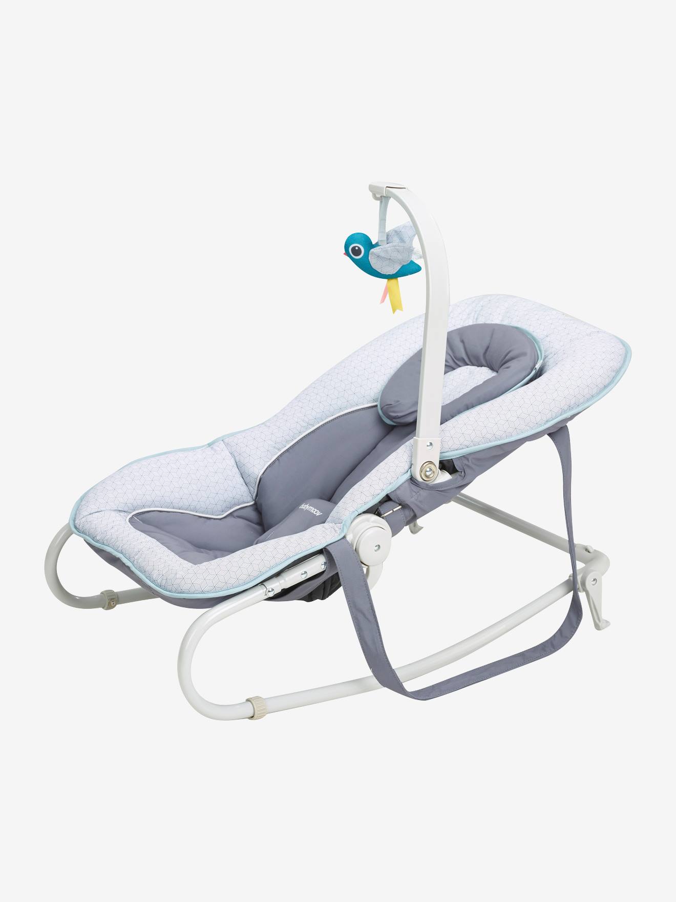 Ligstoel BABYMOOV Graphik met speelboog grijs/blauw
