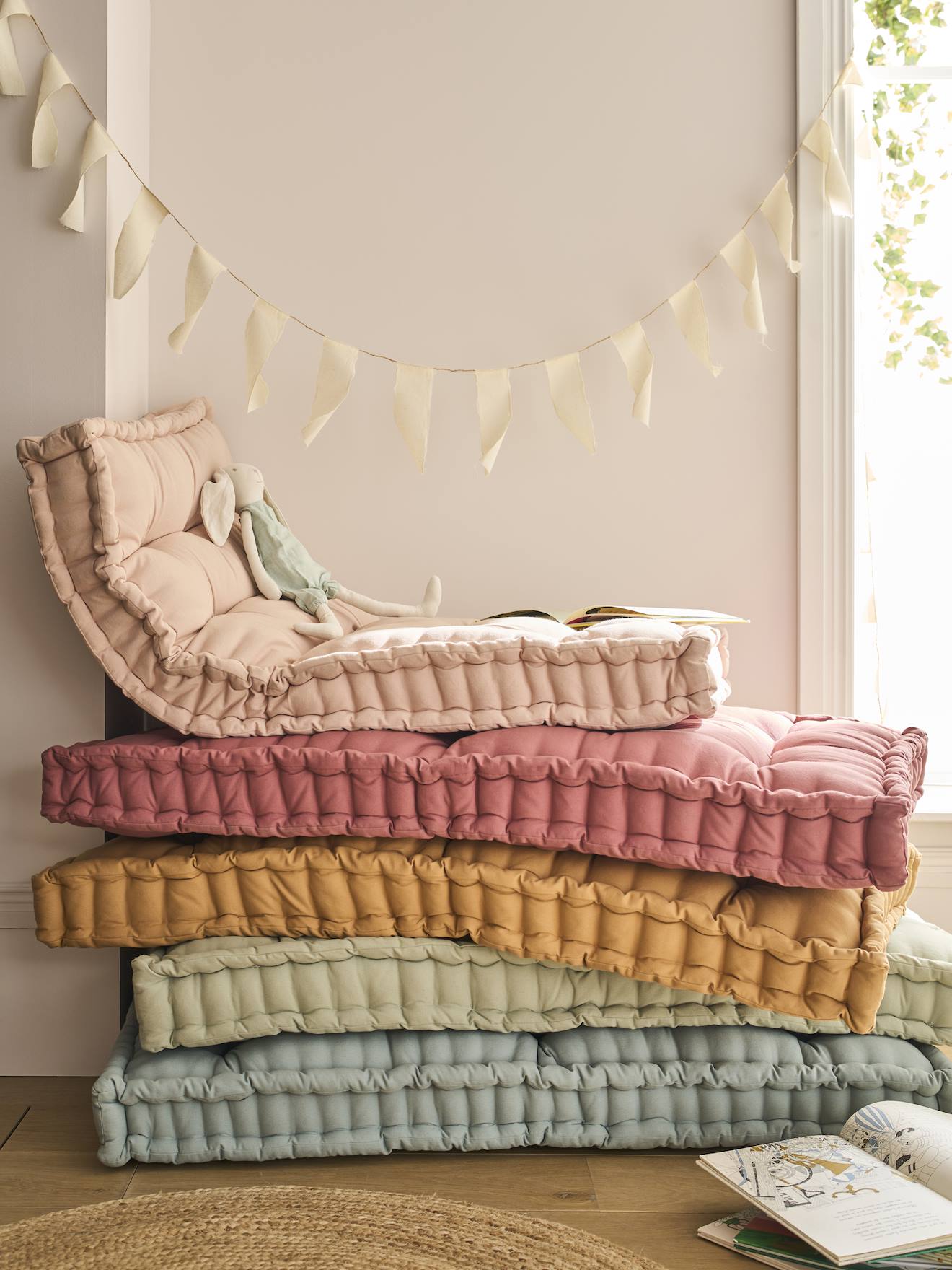 Matras in futon-stijl grijsblauw
