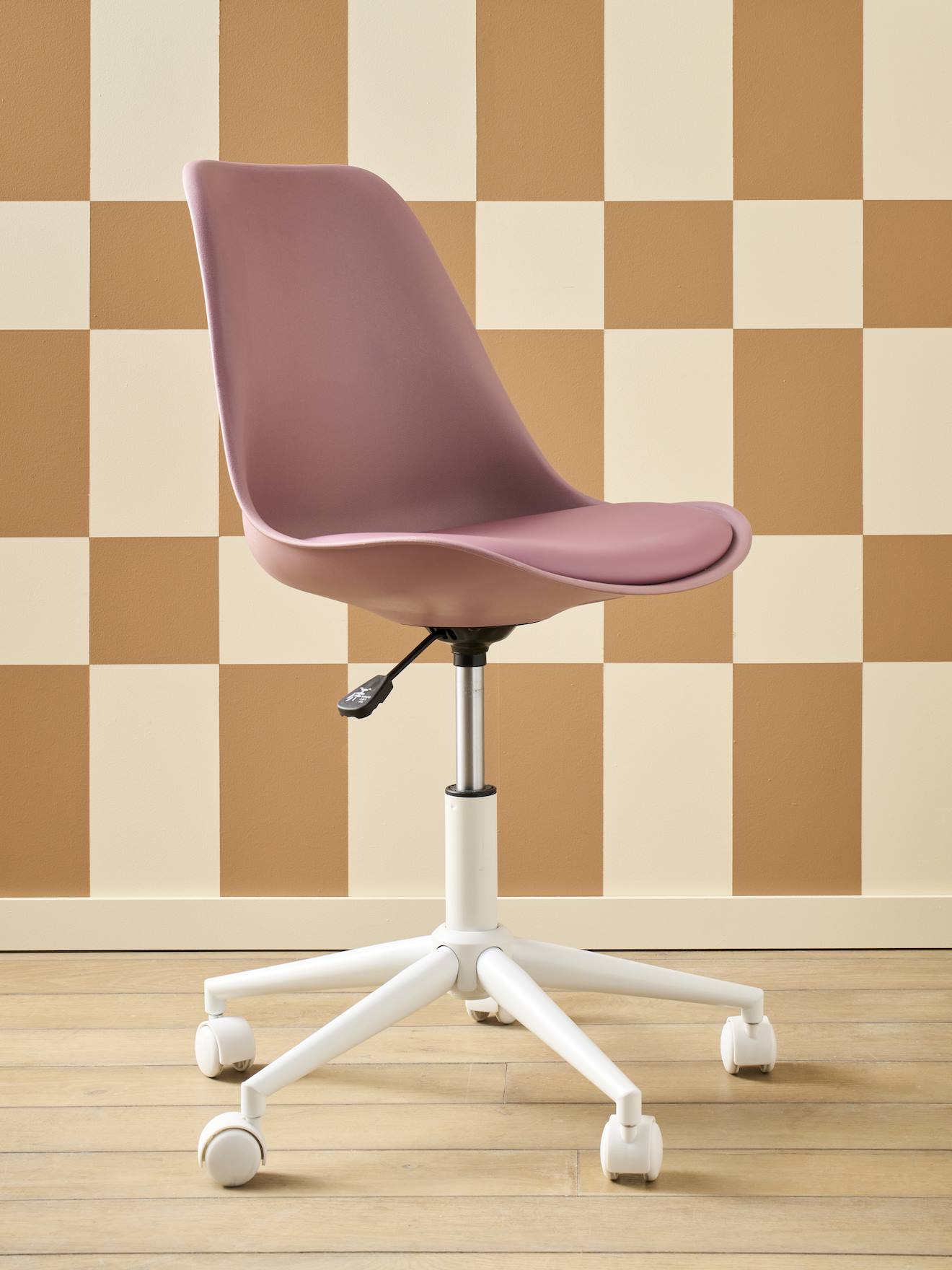 Kinderbureaustoel met wieltjes rozen afbeelding