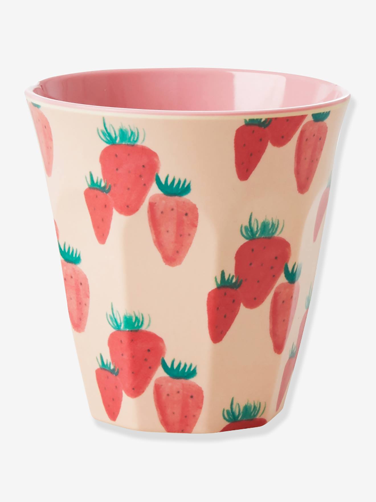 Melamine kinderbeker STRAWBERRY 250 ml rice abrikoos