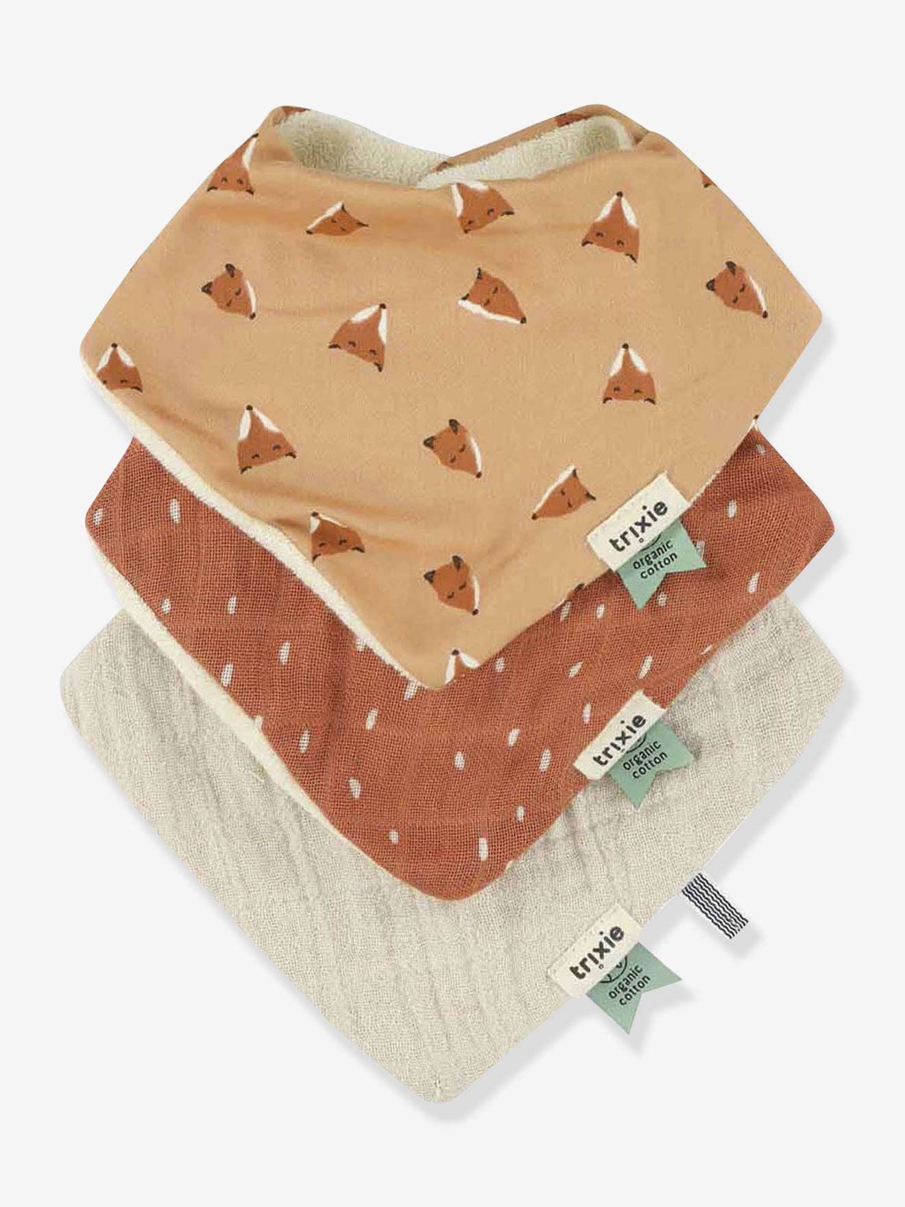 Set van 3 bandanaslabbetje TRIXIE sinaasappel afbeelding