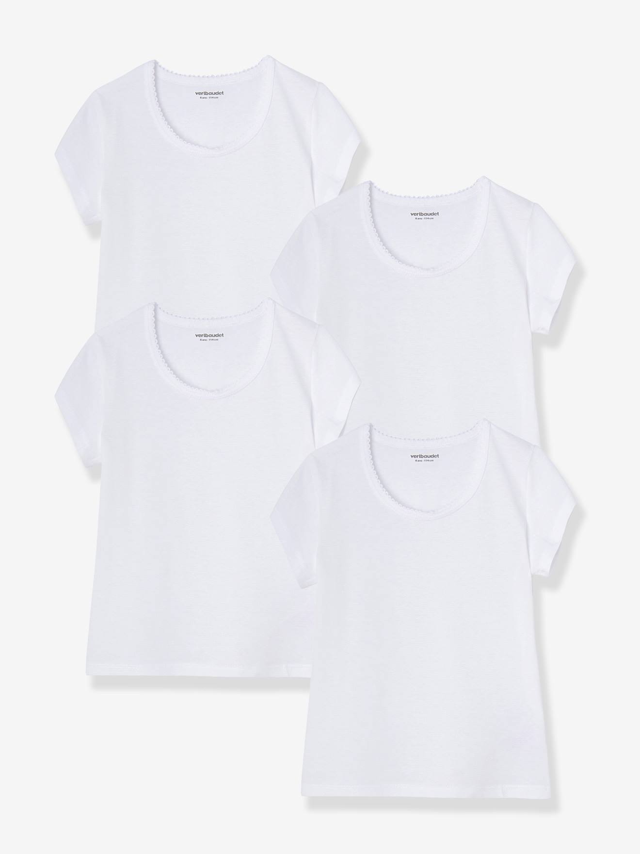 Set van 4 T-shirts wit