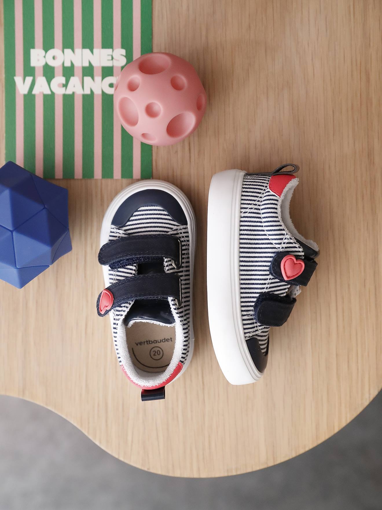 Gestreepte baby kratten blauw, gestreept