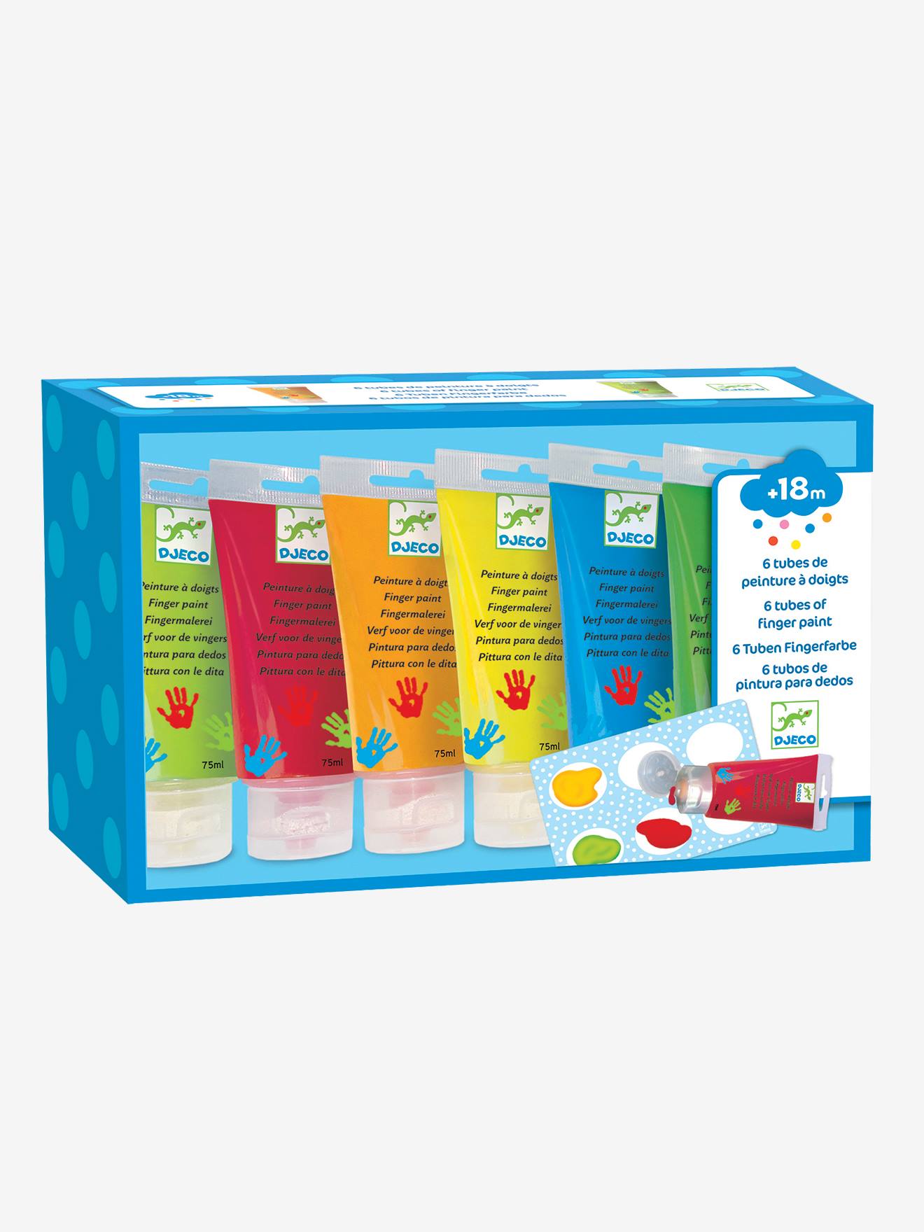 6 tubes vingerverf DJECO multi-gekleurd