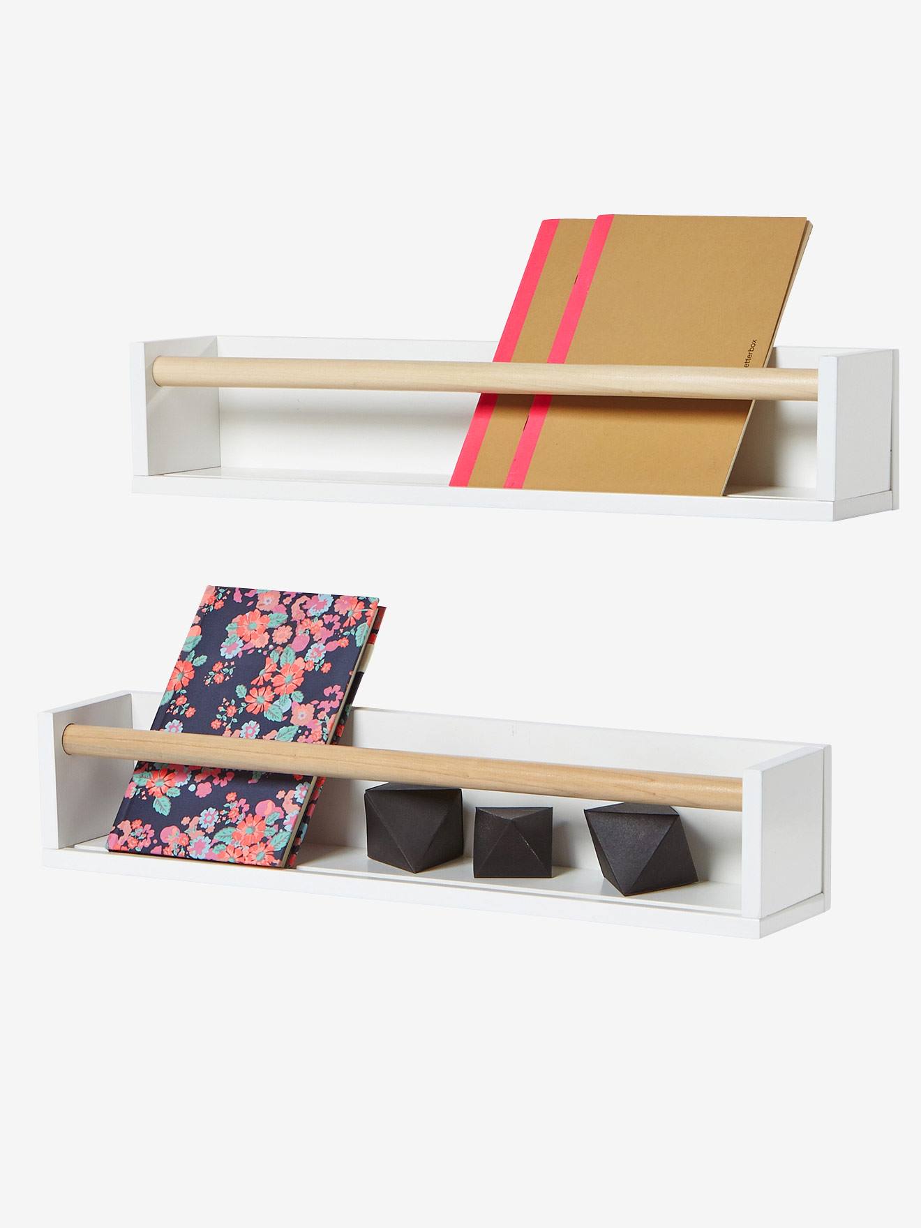 Set van 2 boekenkastjes wit/hout