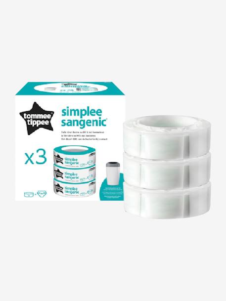 Set van 3 navullingen voor luieremmer Simplee Tommee tippee SANGENIC WIT - vertbaudet enfant 