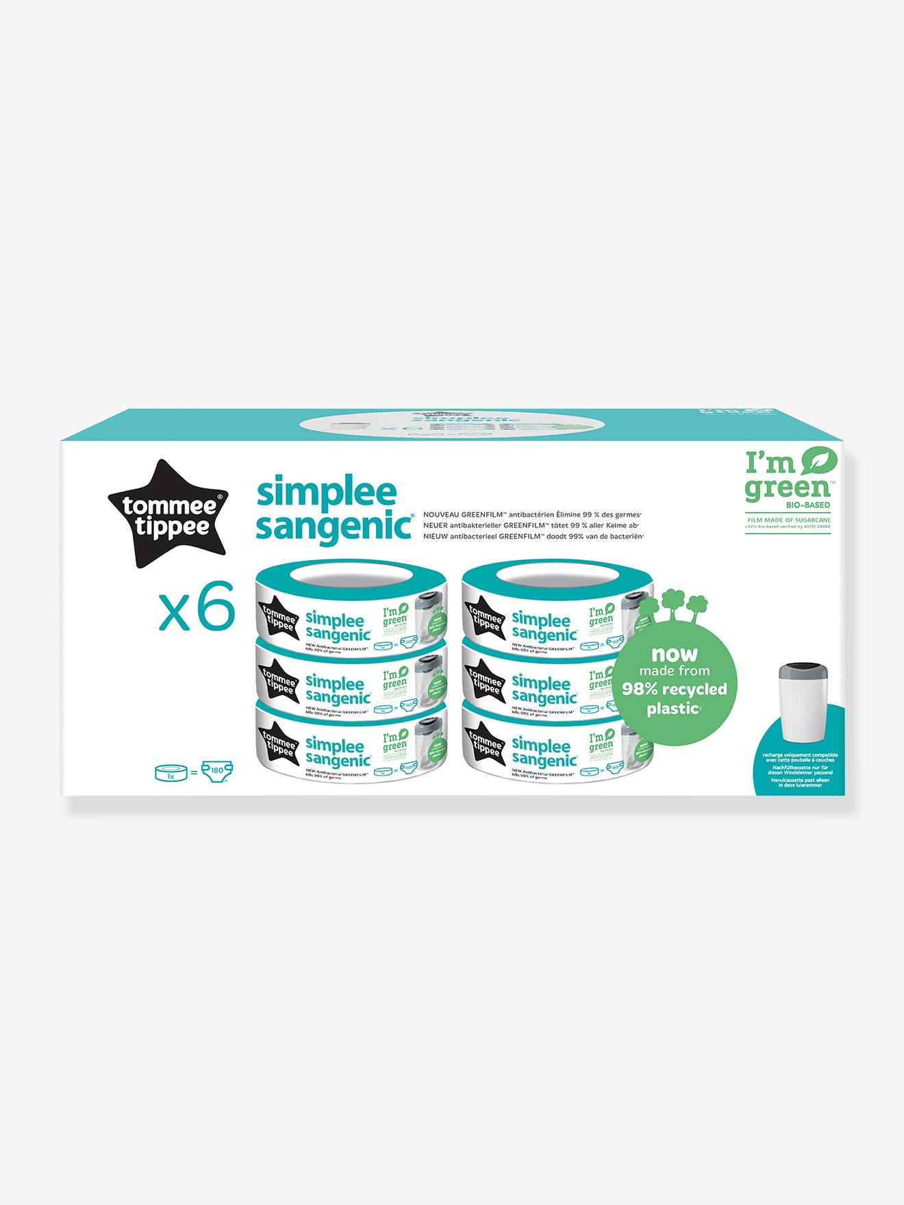 Navullingen Simplee x 6 TOMMEE TIPPEE grijs