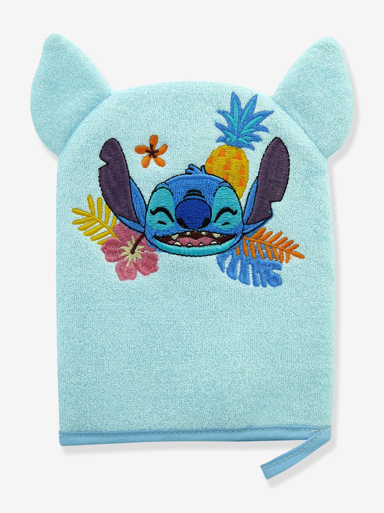 Leuk Disney® washandje geborduurd met het hoofd van Stitch hemelsblauw afbeelding