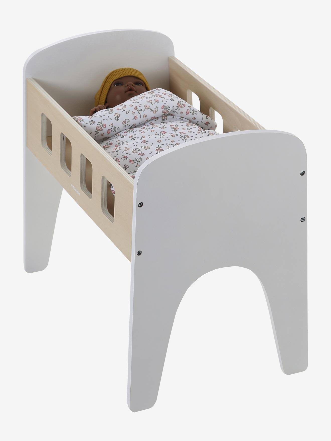 Bed van FSC 100%®-hout voor poppen wit afbeelding