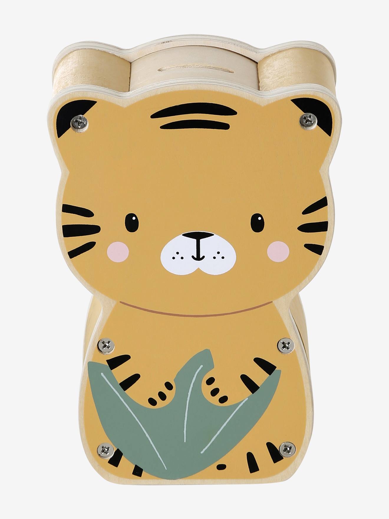 Muzikale spaarpot Tanzania van FSC®-hout geel