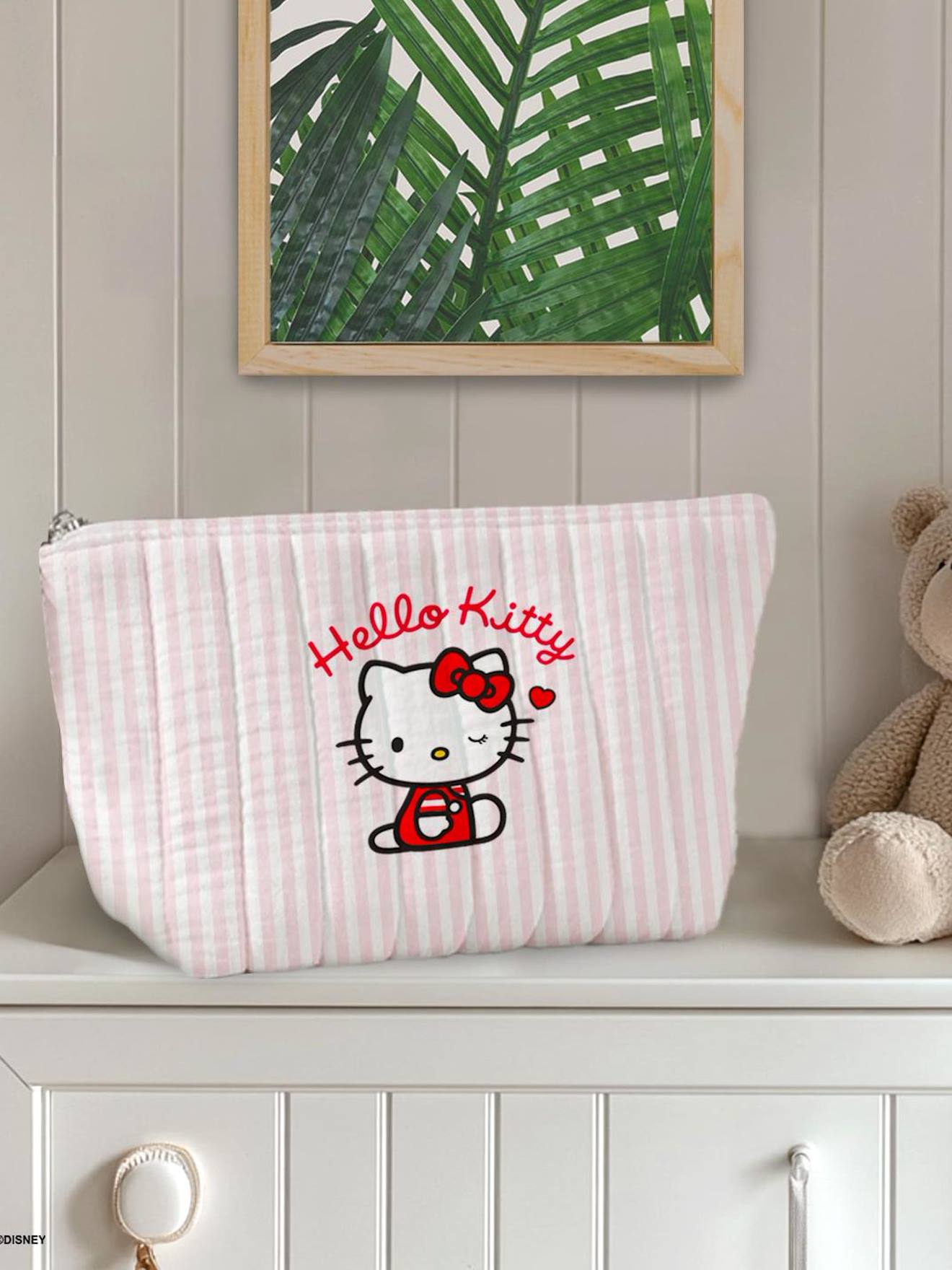 Gestreepte toilettas HELLO KITTY roze, gestreept afbeelding