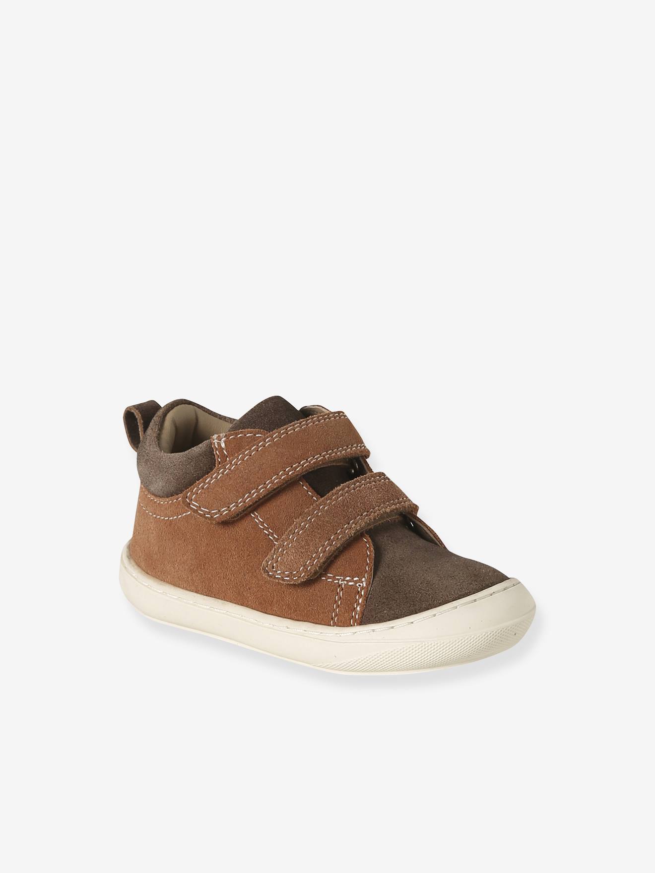 Babyslofjes van zacht leer met antislip veel bruin afbeelding