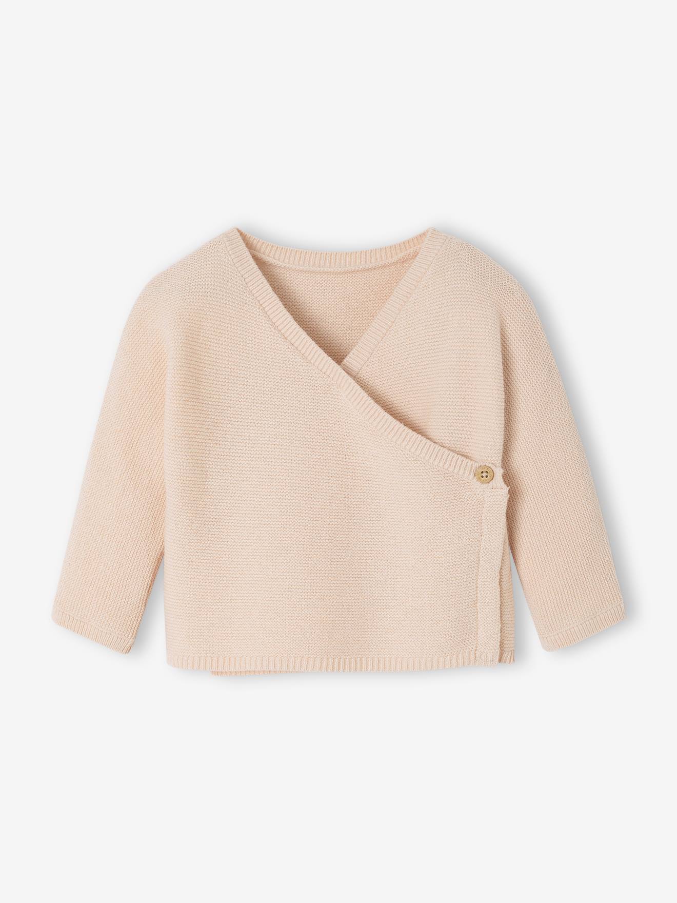Brassière vest baby van wol en katoen rozen afbeelding