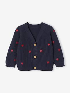 Baby-Trui, vest, sweater-Vest-Babyvestje met borduursel en V-hals van Engels ribbreisel