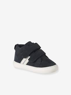Schoenen-Baby schoenen 17-26-Baskets Mid gevoerd met klittenband leer baby