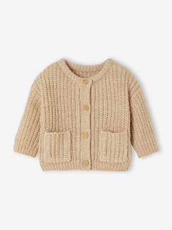 Baby-Trui, vest, sweater-Vest-Babyvestje van grof gebreid breisel