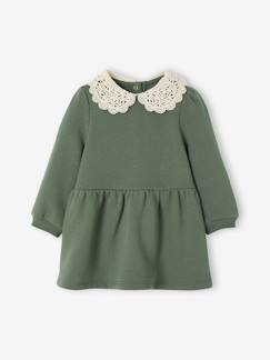 Baby-Babyjurk van sweater met gehaakte kraag