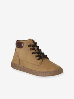 Boots voor jongens uit de kleutercollectie van leer met rits en elastische veters  - vertbaudet enfant