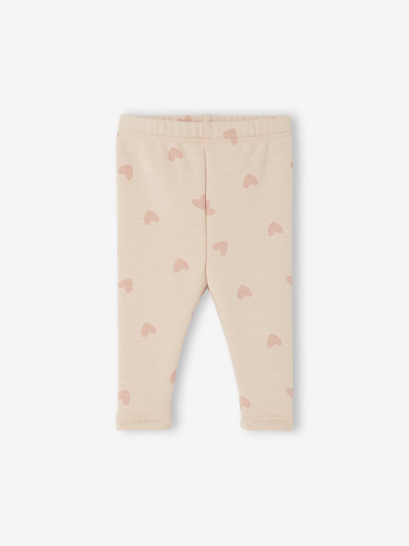 Gevoerde baby legging in fleece mesh roze (poederkleur) afbeelding
