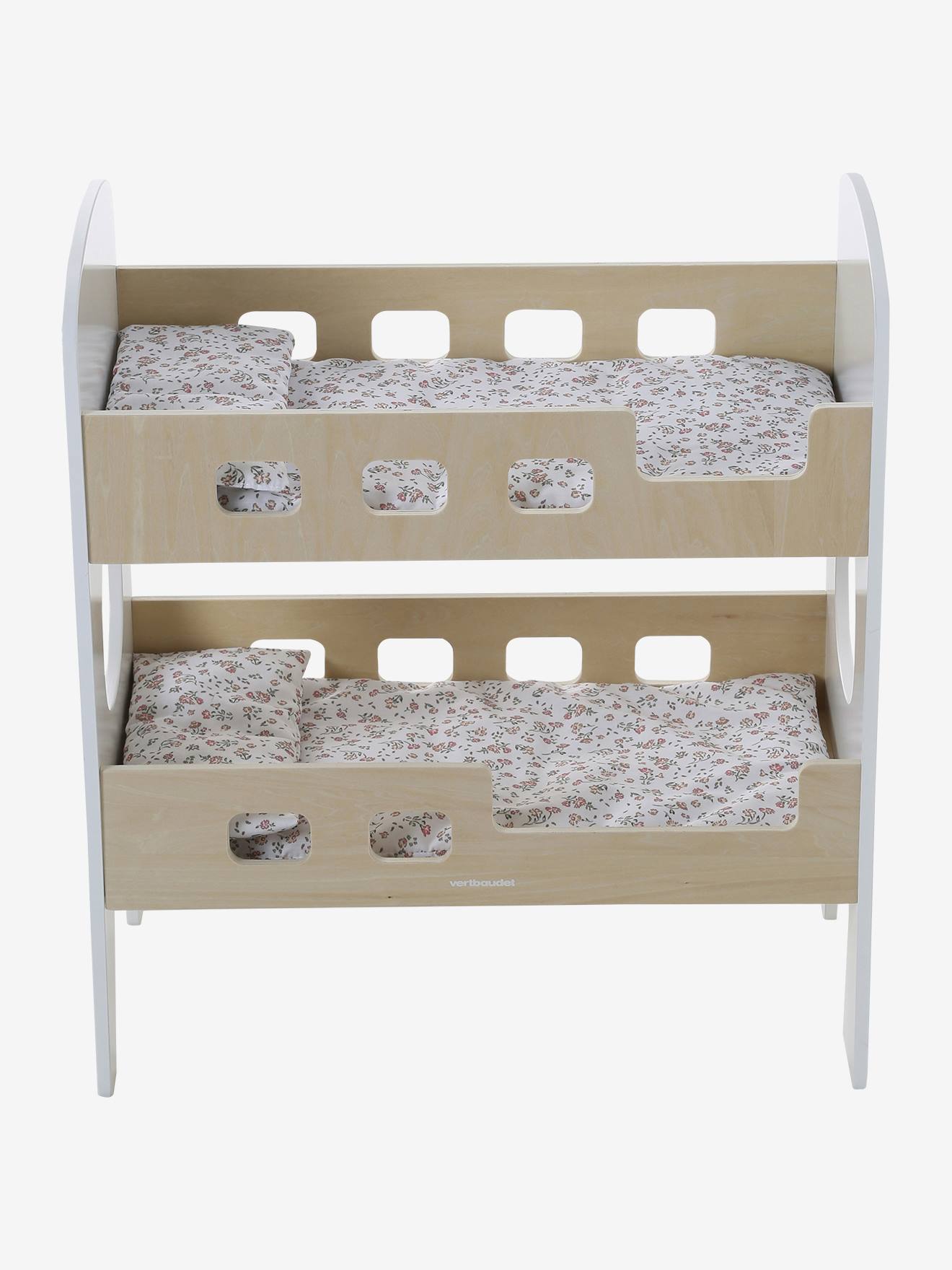 Stapelbed voor poppen in FSC®-hout wit afbeelding